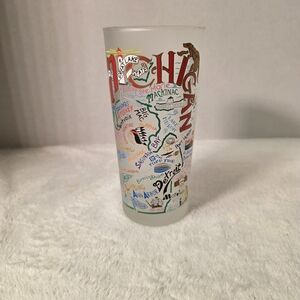 Michigan Themed Frosted Glass Tumbler